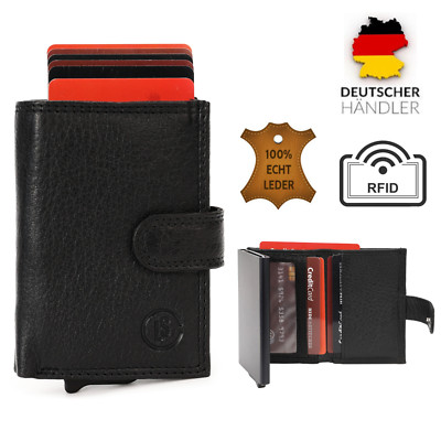 Slim Wallet aus Echtem Leder Kartenetui RFID Schutz,mini Geldbeutel Portemonnaie