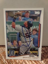 Brayan Pena Autographed 2014 Topps Signed Baseball Card #28 Detroit Tigers 