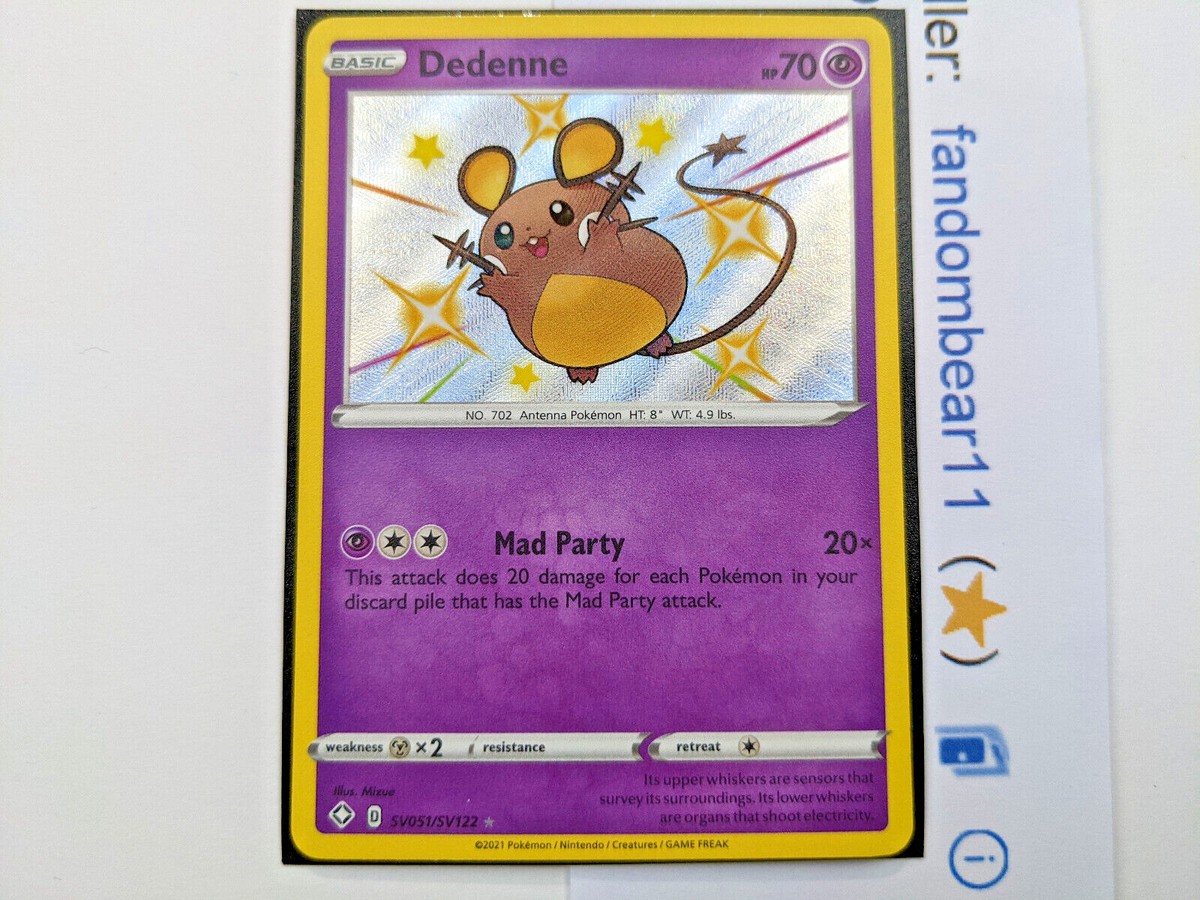 SHINY Dedenne SWSH Shining Fates SV051/SV122 SHINY VAULT card 2021 Pokemon  TCG | eBay