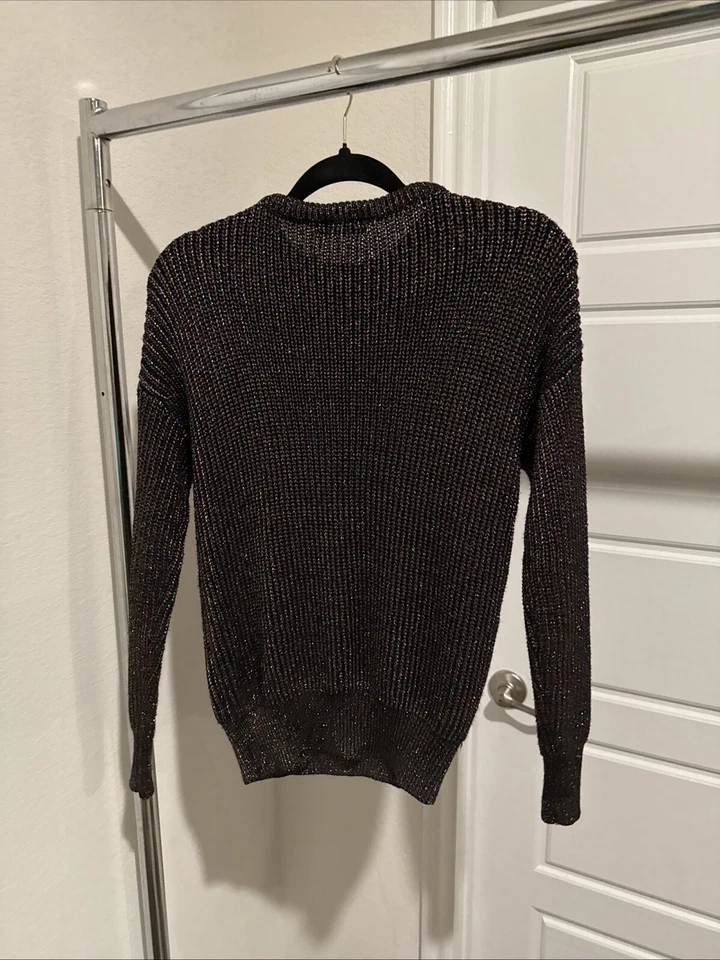 Suéter Tejido Metálico Arco Iris Negro Tejido Vintage American Apparel PEQUEÑO Foto 2 de 4