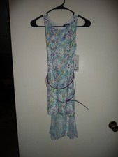 Kensie Girl HiLo Sleeveless Speckled Sheer Lined Sundress With Purple Belt M NWT