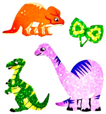 Sandylion Stickers Glittery DINOSAURS DINOSAUR VINTAGE 