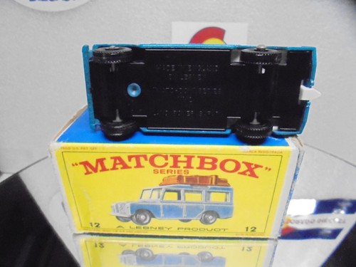 ORIGINAL MATCHBOX #12 BLUE SAFARI LAND ROVER w/BOX VERY NICE - Picture 4 of 5