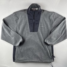 Vintage Nautica Competition Quarter Zip NauTech Fleece Pullover Gray XL