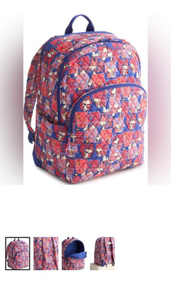 New With Tags Vera Bradley Peanuts Outlet Essential Large Backpack in Cotton