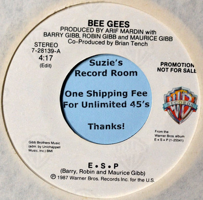 Bee Gees ESP #A NM DJ Promo Pop Rock 45 7'' Vinyl -COUPONS