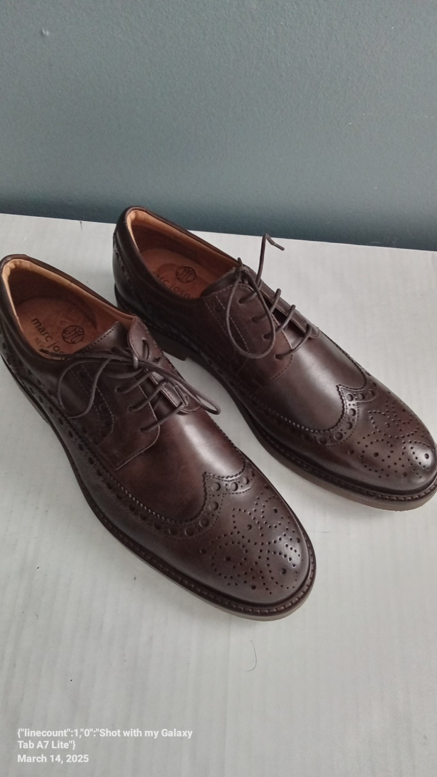 SAOLA Scarpe eleganti Oxford Marc Joseph New York a coda di rondine in pelle marrone taglia brogue