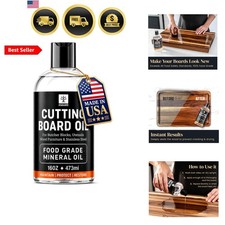 Food Grade Mineral Oil for Wood Cutting Board - 16oz, Food Safe USP Certified...