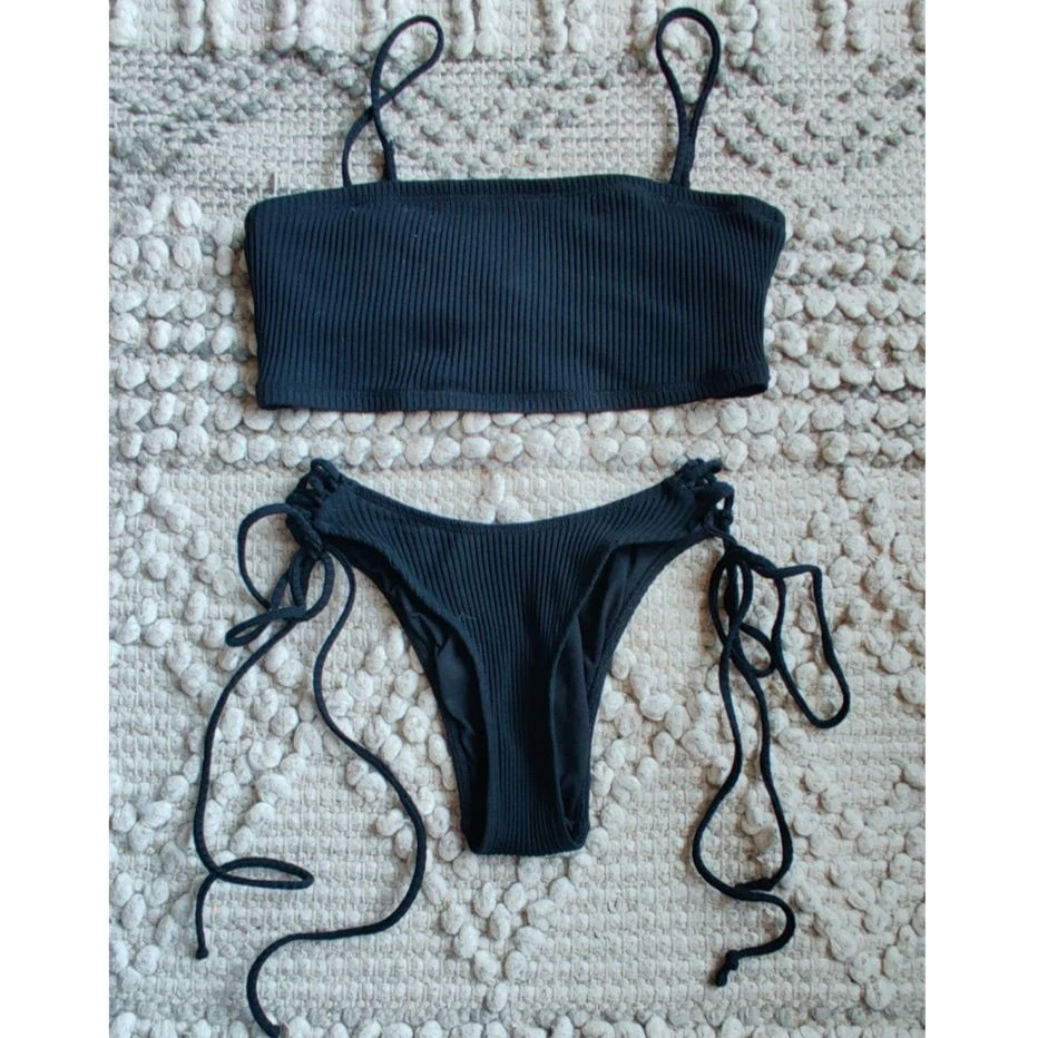 Minimale Animale The Cove Rib Top and Wall Street Rib Bottom black size small - Image 2 of 4