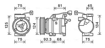 Compresseur de climatisation R 134a MZAK219 AVA QUALITY COOLING pour MAZDA 3 - Photo 1/4
