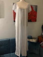 DIANE VON FURSTENBERG VINTAGE SILKY NYLON LINGERIE MAXI NIGHT GOWN DRESS M