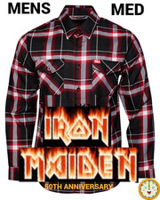 DIXXON x IRON MAIDEN-50th ANNIVERSARY Collab Flannel Shirt-Men's M