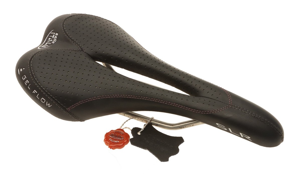 Selle Italia SLR Saddle Gel Flow Vanox Rails Black Perf Leather
