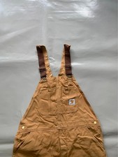 Carhartt Dungarees Bib Overalls Zipper Legs 40”  Waist 40x32 Large Mustard 7174