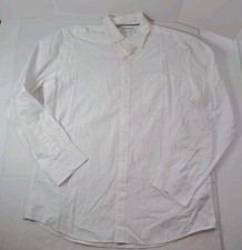 Amazon Essentials White Cotton Dress Shirt Size Large Long Sleeve