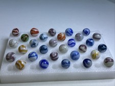 352 Lot Of 30 Vintage Alley Agate Swirl Marbles 