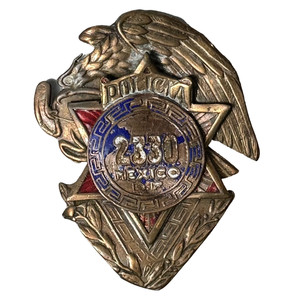 1950s Mexico Police Policia Obsolete Badge 2330 2.75"H