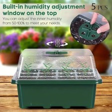 Propagator, 5 Pack Propagators for Plants,12-Cell Seed Trays with Lids,Indoor
