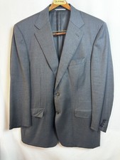 Canali Mens Classic fit Wool Suit Jacket Blazer 42 S Blue Solid