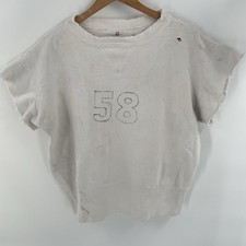 True Vintage 60s Distressed Raglan Military Cut-off Sleeve Crewneck Sweatshirt