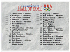 1991 Impel U.S. Olympic Hall of Fame Checklist #89  Jesse Owens  Jim Thorpe  #2