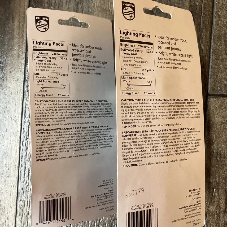 (6) Phillips Indoor Floor Light Bulbs Mr16 GU5.3 Base 20w 12V - Image 3 of 4