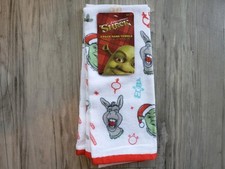 DreamWorks Asciugamani Shrek & Donkey Natale Vacanze Cotone - Confezione da 2, Nuovi