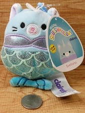 Svetlana Mermaid Squishmallows 3.5" Kellytoy Stuffed Plush Keychain Clip On
