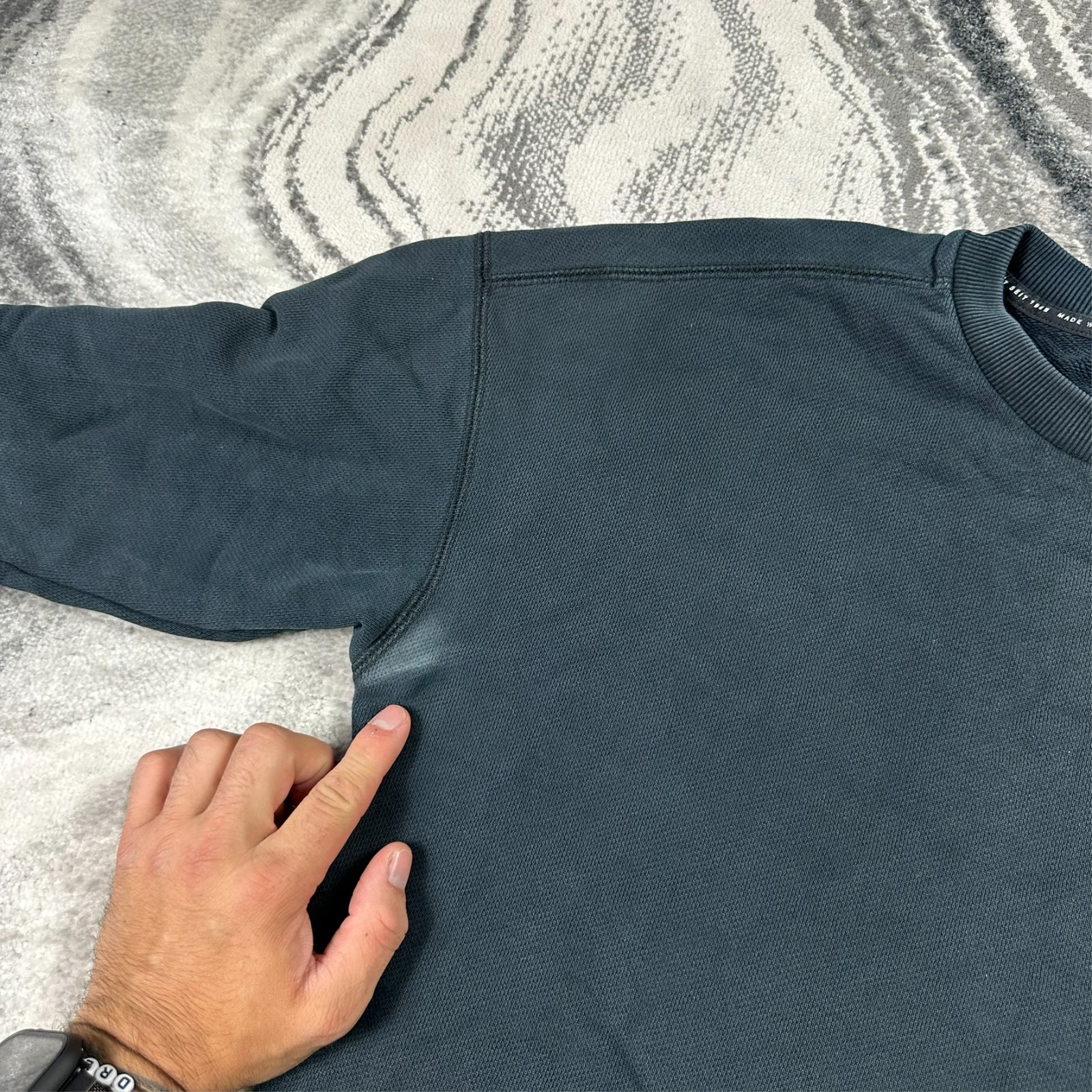VTG Puma Charcoal Black Heritage Heavyweight Small Crewneck Sweatshirt image 5