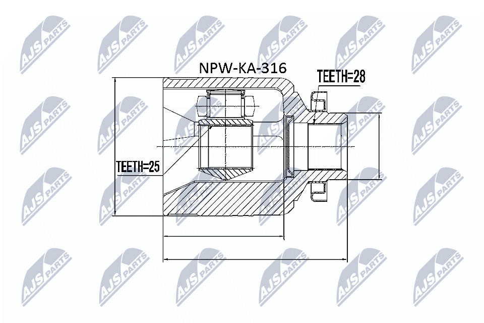 N.T.Y. NPW-KA-316.NTY Joint Kit, drive shaft for KIA