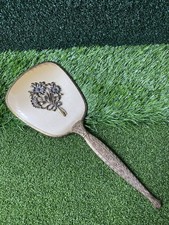 Vintage Gold Color Hand Mirror Hollywood Regency Raised Floral 1960s Look 14 Vintage Gold Color Hand Mirror Hollywood Regency Raised Floral 1960s Look 14