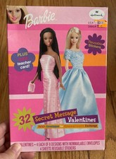 Vintage Barbie Valentine Cards Hallmark 2000 Stickers Teacher New Secret Message