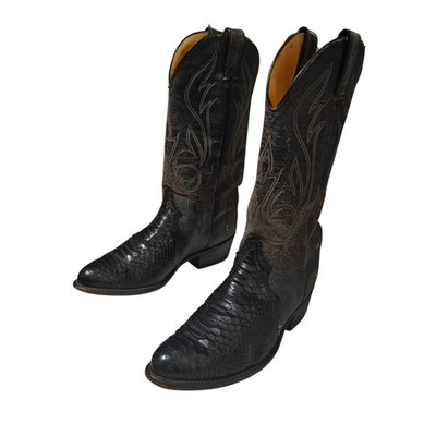 Vtg Code West Snake Python Western Boots Made In USA 808 Womens Size 8D Distress