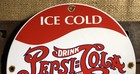 VINTAGE DRINK PEPSI COLA PORCELAIN SIGN ICE COLD SODA POP BEVERAGE — photo 4