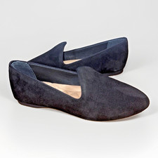 Birdies The Heron Womens 6 Loafers Black Suede Pointed Toe Comfort Flats