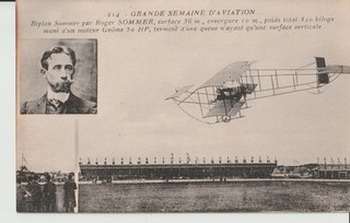 CPA GRANDE SEMAINE D'AVIATION Biplan Sommer par Roger SOMMER......