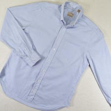 Gitman Bros Dress Shirt 16 35 Made in USA Blue Check Long Sleeve Button Up