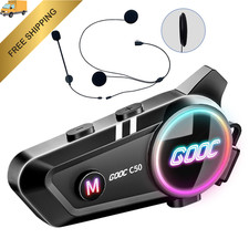 SUOOKC Motorcycle Bluetooth Headset Helmet Speakers Long Battery M, Black