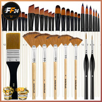 Pinselset Acrylfarben 32 KüNstlerpinsel Rund Eckig Flach Fan FüR Malen AnfäNger