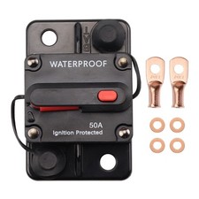 Circuit Breaker 50A Waterproof Manual Resettable 12V-48V DC Boat Trolling