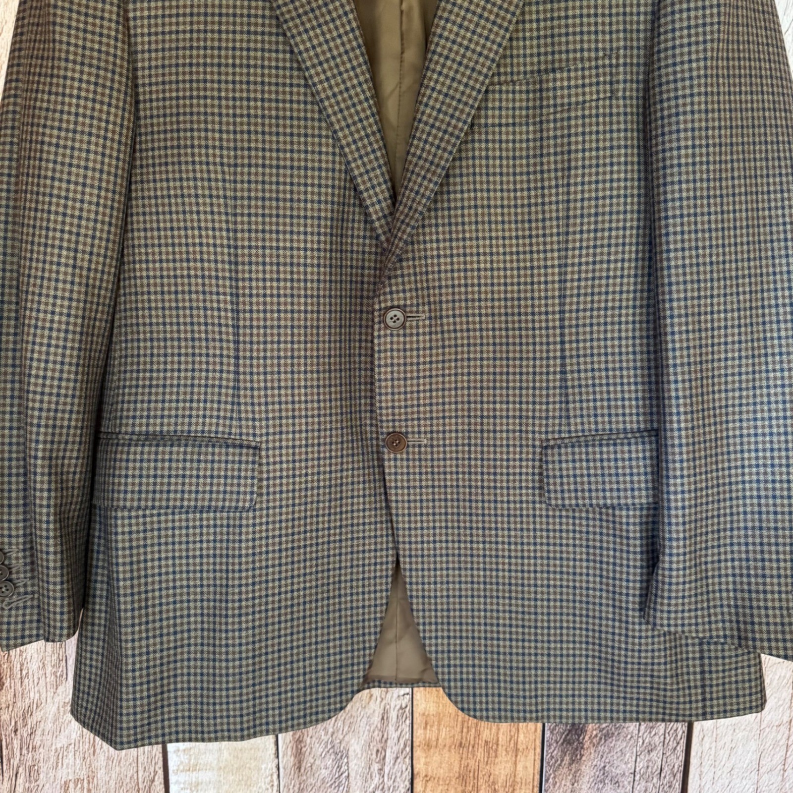 Canali Blazer 1934 Silk Wool Check Blazer Plaid M… - image 4