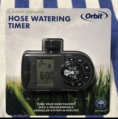Orbit 1 Dial 2 Outlet Advanced Hose Faucet Timer Programmable ( 56544-04) NEW