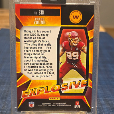 2021 Panini Absolute Football Explosive Insert Chase Young #E39 Washington