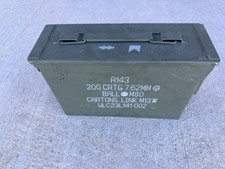 Military 30 CAL Grade 1 M19A1 Metal AMMO CAN 7.62mm BOX .30 CALIBER