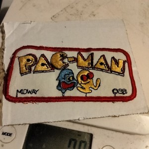 PAC-MAN Midway Embroidered Patch Iron on Vintage 1981-USED