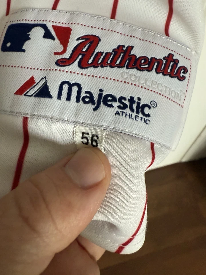 Camiseta Jim Thome Majestic autêntica Home White Phillies tamanho 56 nova com etiquetas - Imagem 3 de 4