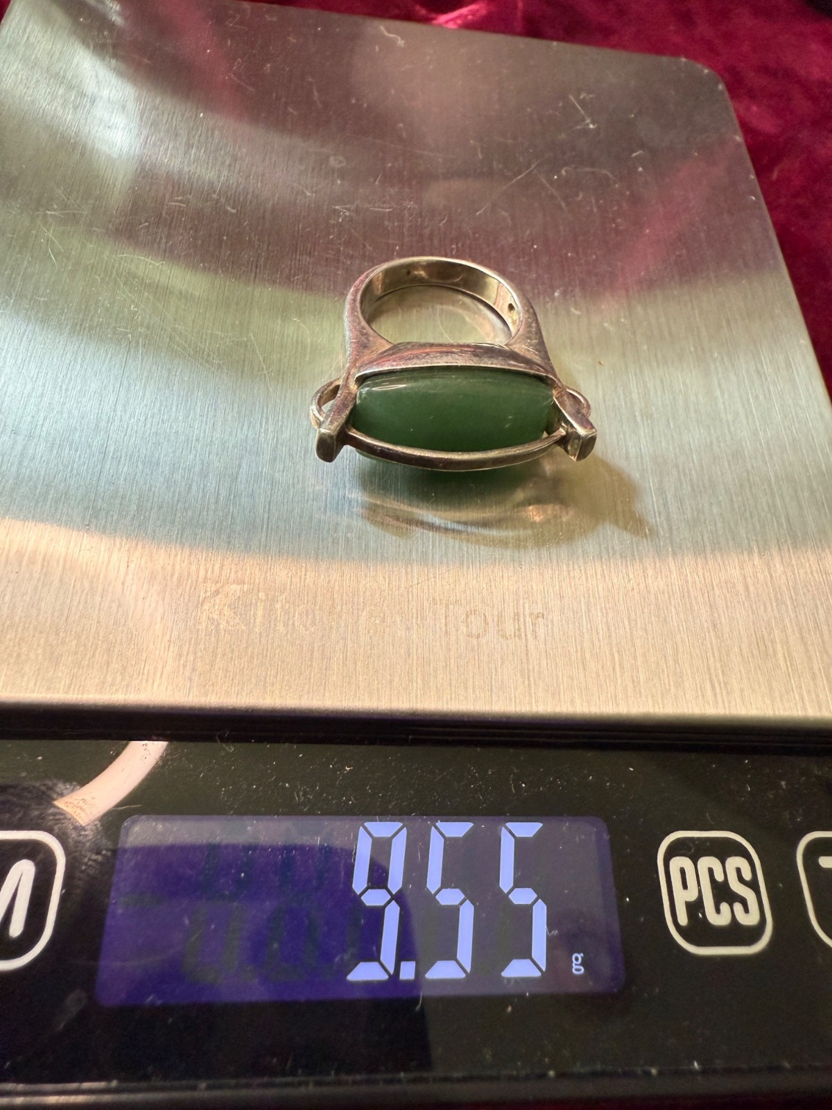 Sterling Silver Architectural Ring With Jade Ston… - image 4