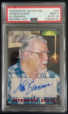 1998 SkyBox Marvel Silver Age John Buscema Autograph #A6 PSA 9 MINT AUTO 10