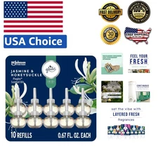 10 Count Jasmine & Honeysuckle Scented Oil Refills for a Serene Home Atmosphere