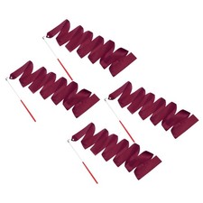 4 Pcs Dance Ribbons 78.7" Gymnastics Ribbon Streamers Red Wand, Burgundy